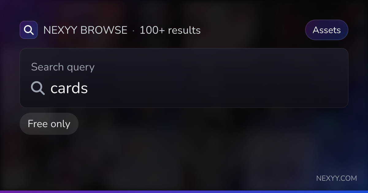 Browse free 'cards' in Assets - Nexyy