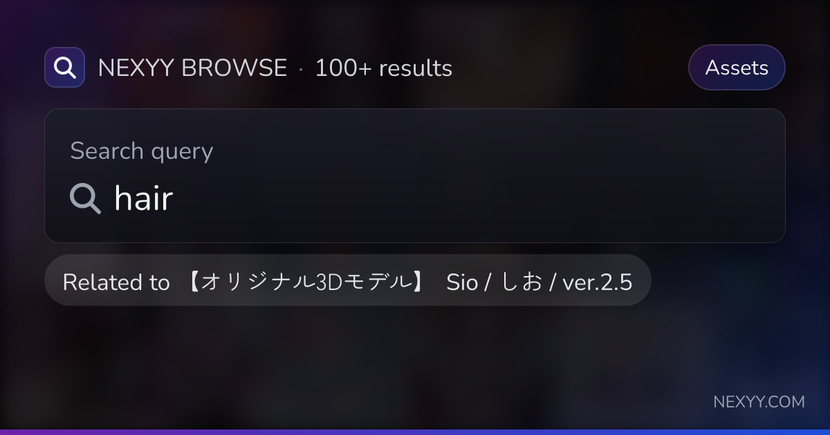 Browse 'hair' in Assets related to '【オリジナル3Dモデル】 Sio / しお / ver.2.01 ...