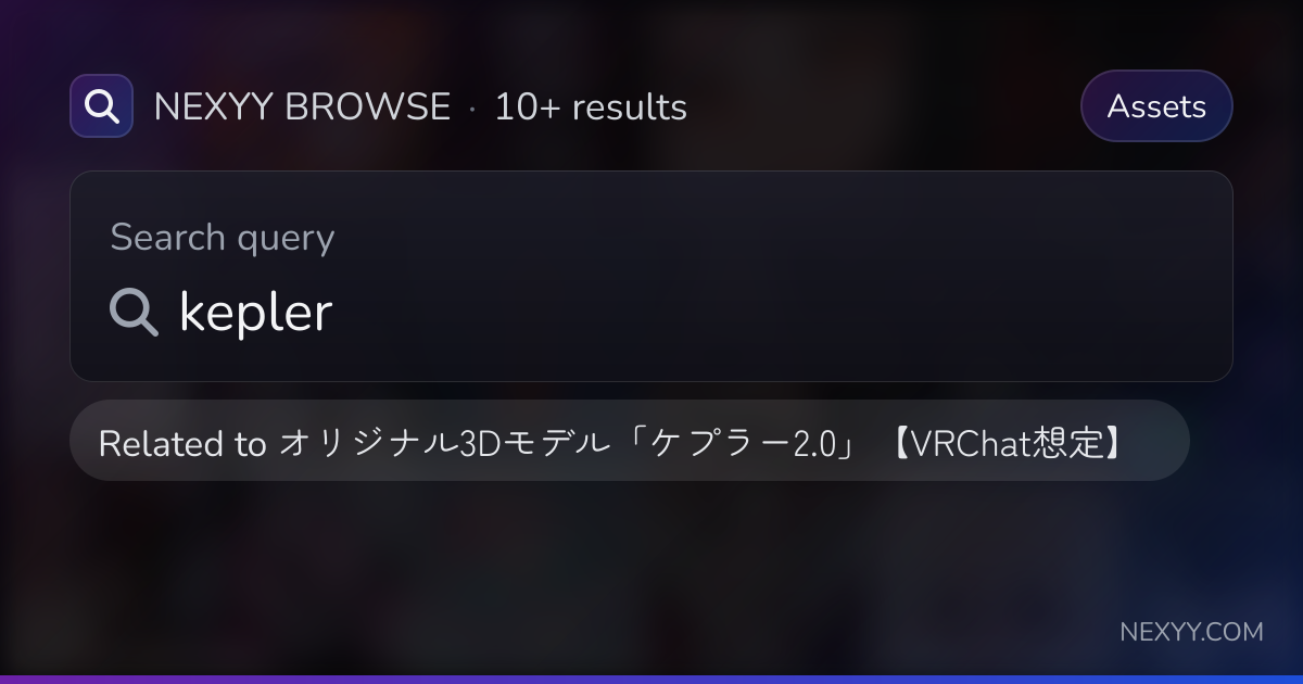 Browse 'kepler' in Assets related to 'オリジナル3Dモデル「ケプラー2.0」【VRChat想定 ...