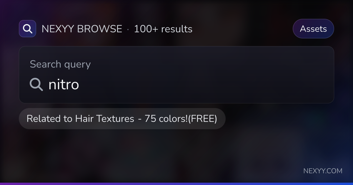 Browse 'nitro' in Assets related to 'Hair Textures - 75 colors!(FREE ...