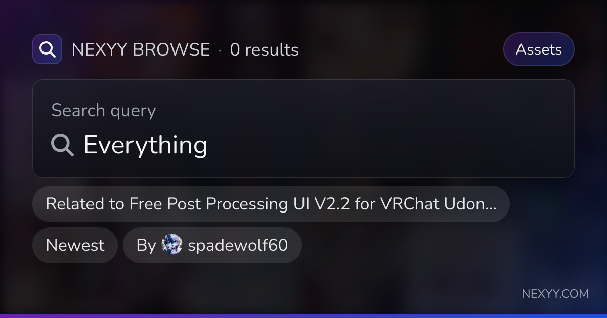Browse Assets related to 'Free Post Processing UI V2.2 for VRChat Udon ...