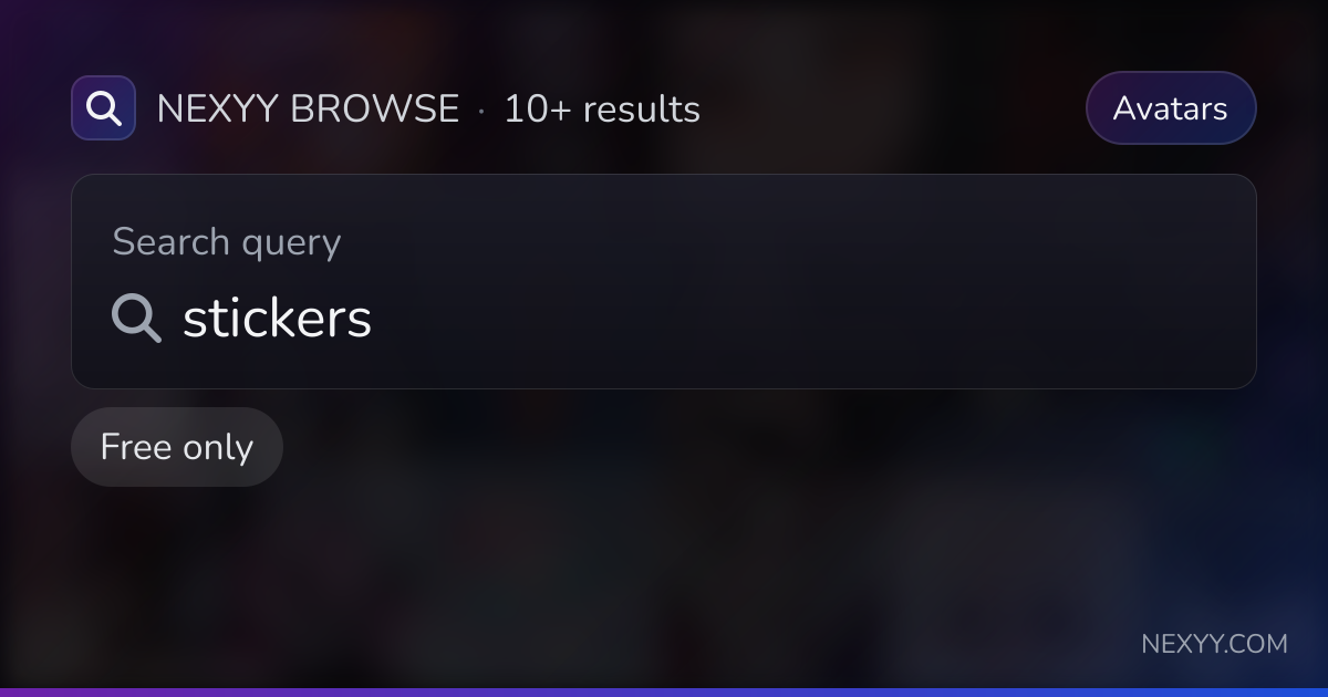 Browse free 'stickers' in Avatars - Nexyy