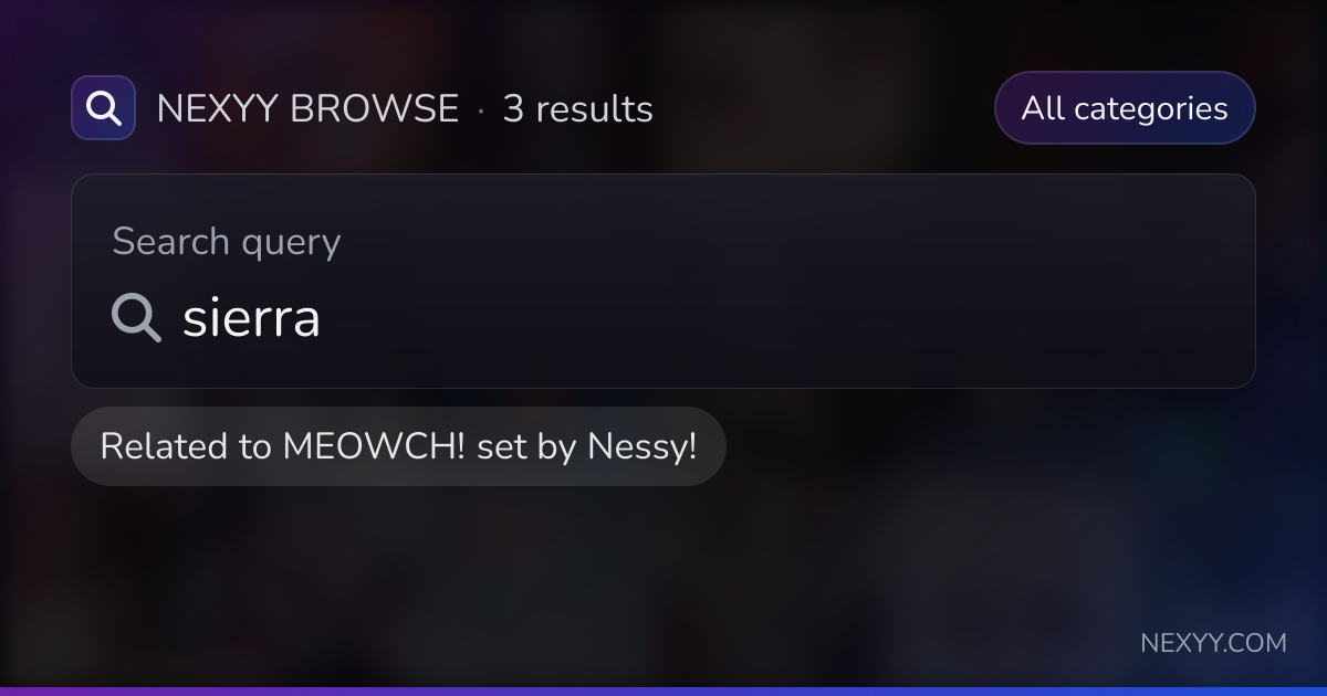 Browse 'sierra' in products related to 'MEOWCH! set by Nessy!' - Nexyy